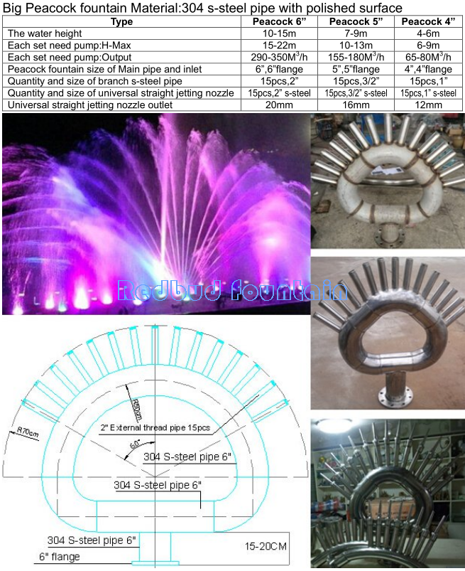 Big peacock fountain